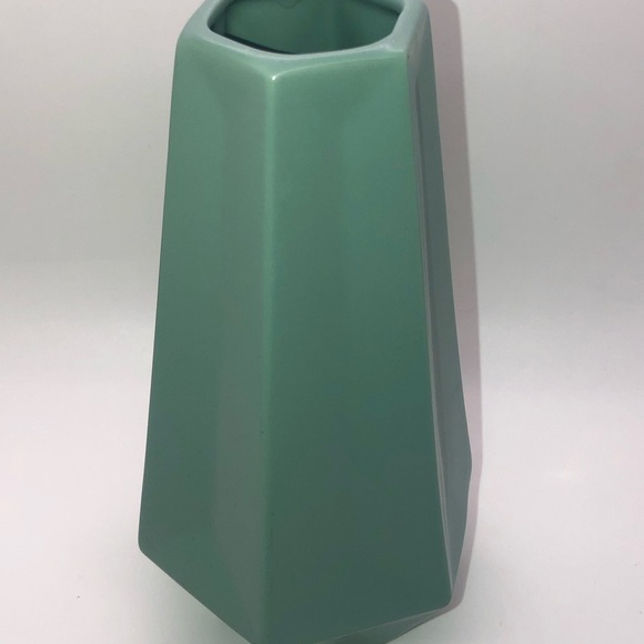 IKEA Älmhult Ceramic Decorative Vase Geometric Pastel Blue Turquoise Green 8” - Picture 3 of 8